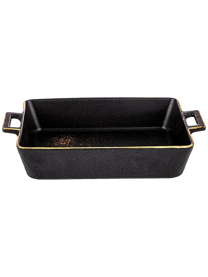 Блюдо для запекания фарфор, 15х25х5 см, 0.9 л, прямоугольное, Bronco, Midnight gold, 42-378