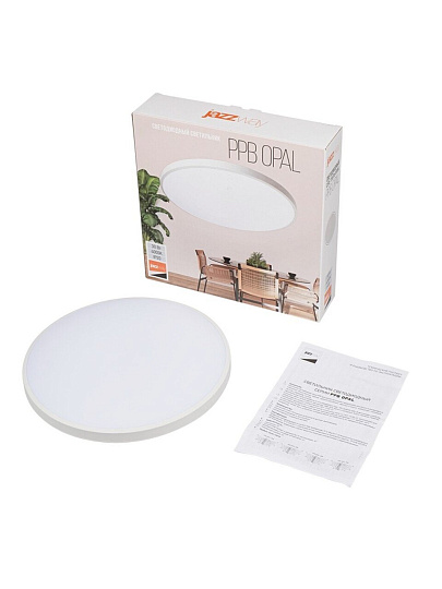 Светильник светодиодный, JazzWay, PPB OPAL, 30 Вт, 4000 К, 2400 Лм, IP20, 26х26х5.5 см, белый, 5060814