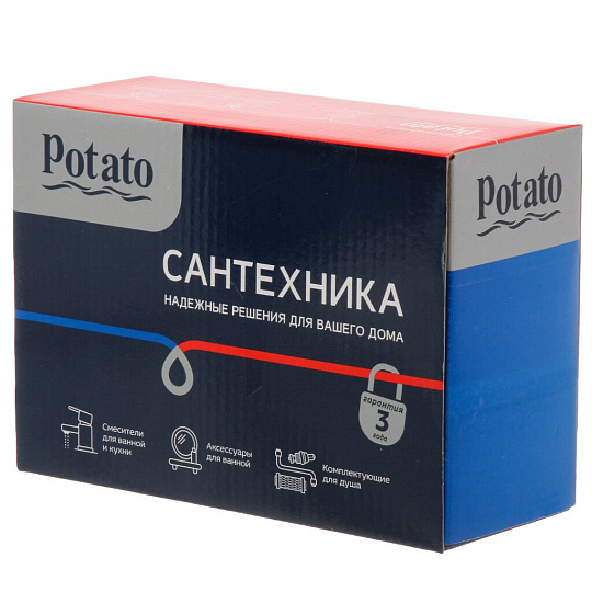 Смеситель для раковины, Potato, короткий излив, с картриджем, P10236-7