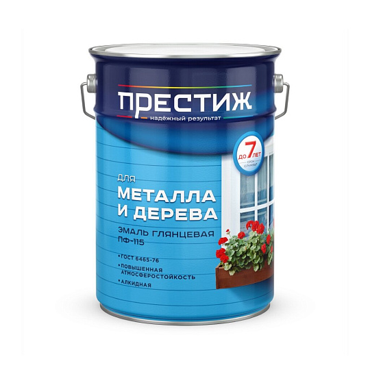 Эмаль Престиж, ПФ-115 Пром, алкидная, глянцевая, белая, 10 кг