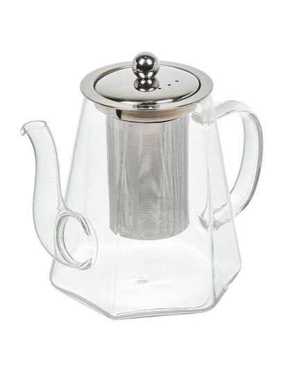 Чайник заварочный стекло, металл, 1 л, с ситечком, B050185