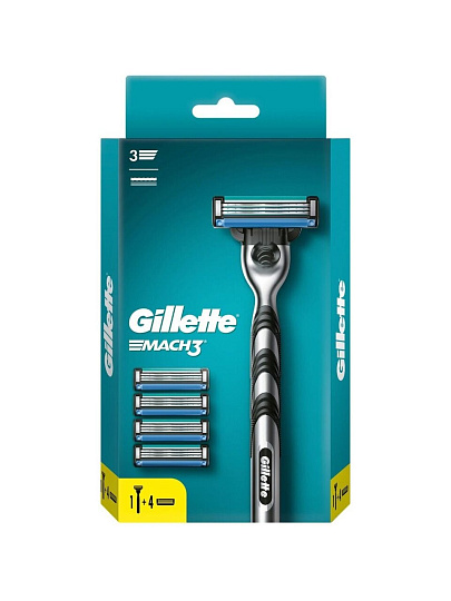 Станок для бритья Gillette, Mach3, для мужчин, 5 сменных кассет