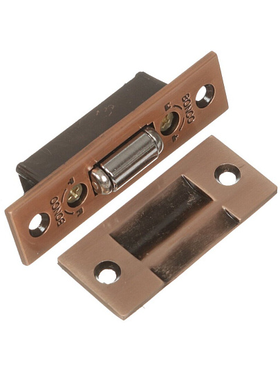 Защелка врезная, Trodos, 206010, ролик, под цилиндр, медная