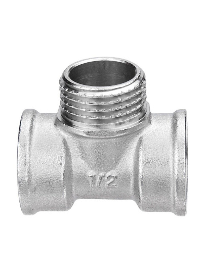 Тройник 1/2", г-ш-г, латунь, AquaLink