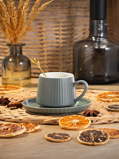 Чайная пара керамика, 3 предмета, на 1 персону, 260 мл, Y6-10120, подарочная упаковка