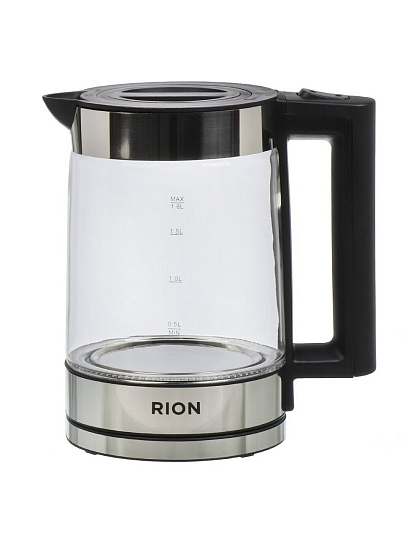 Чайник электрический Rion, CX-K320-18, 1.8 л, 1500 Вт, скрытый нагревательный элемент, стекло, пластик
