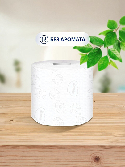 Туалетная бумага Zewa, Natural comfort, 3 слоя, 8 шт, 14 м, с втулкой, белая
