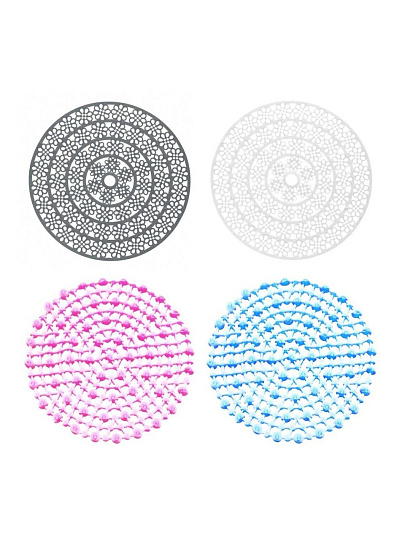 Коврик в раковину противоскользящий 2 дизайна, ПВХ, 29 см, в ассортименте, Vetta, Путинка, 411-010