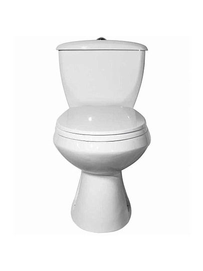 Унитаз-компакт Оскольская керамика, Элисса-Антивсплеск, косой выпуск, пластиковое сиденье, 1 режим