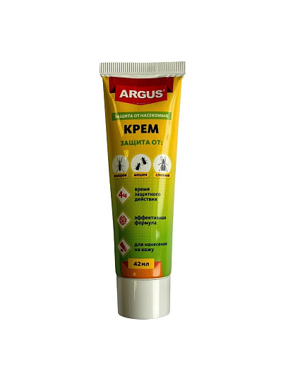 Репеллент от комаров, крем, для всей семьи, Argus, 42 мл, AR-011