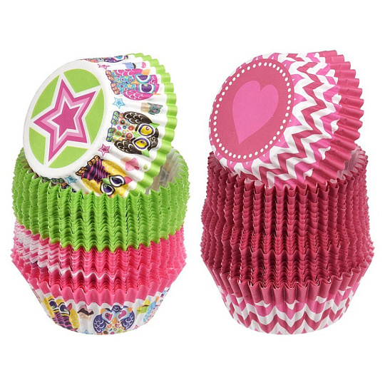 Набор форм для запекания бумага, 50 шт, 5х7х3 см, круглый, в ассортименте, Marmiton, Праздник, 17052