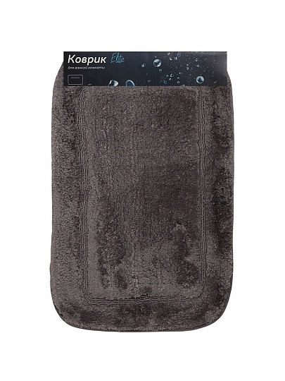 Коврик для ванной, 0.5х0.8 м, полиэстер, графит, Альпака, Y6-1930