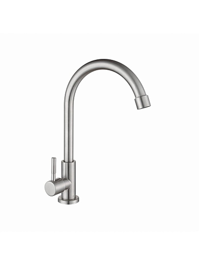 Смеситель для кухни, Gota Rocio, Steel, с картриджем, для одного типа воды, нержавеющая сталь, 100311-GOTA