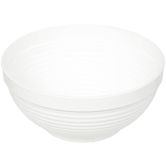 Горшок для цветов пластик, 2.7 л, 22.5х22.5х10.5 см, миска, белый, Техпласт, Парма, 5PL0214