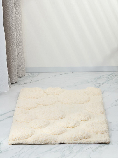 Коврик для ванной, 0.5х0.8 м, микрофибра, белый, Silvano, Лиона