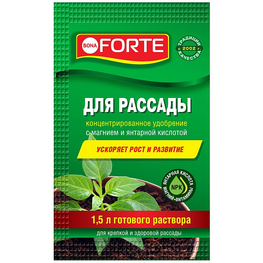 Удобрение Красота, для рассады, минеральное, жидкость, 10 мл, Bona Forte
