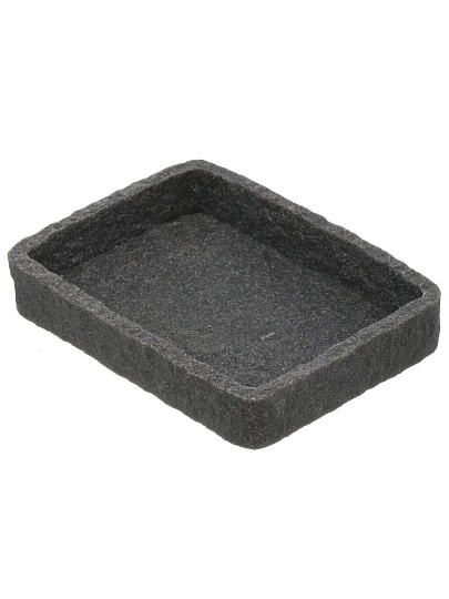 Мыльница настольная, Fora, Stone Black, полирезина, FOR-STN36BL