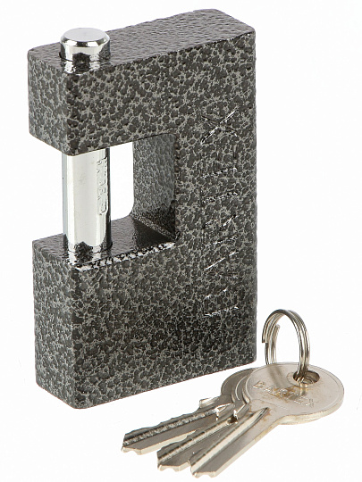 Замок навесной BARTEX чугунный 80мм Гаражный, блистер, 3 ключа, 504664