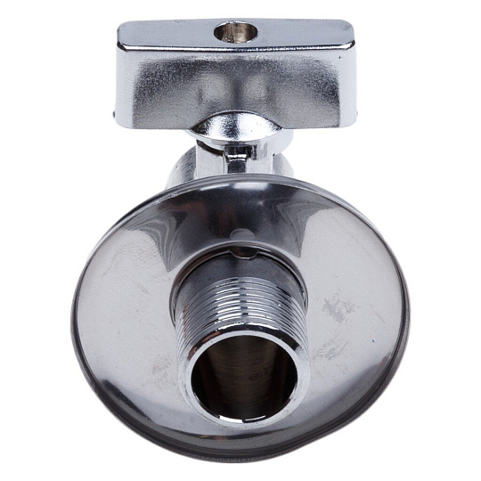 Кран 1/2х3/4", ш-ш, угловой с удлиненной резьбой и отражателем, хром, AquaLink