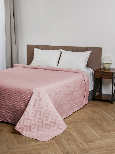 Покрывало 2-спальное, 180х200 см, 100% полиэстер, стеганое, Silvano, Ультрасоник Греция, розовое