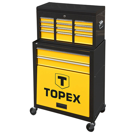 Тележка для инструментов, 2 ящика, полка + надставка, 4 ящика, TOPEX, 79R500