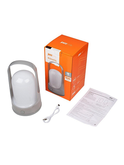 Фонарь-светильник встроенный аккумулятор, JazzWay, Accu5-L60-gy, зарядка от USB, ABS-пластик, с диммером, IP20, 13х13х23.1 см, 5058323