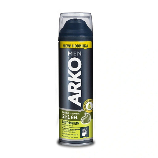Гель для бритья и умывания, Arko Men, Hemp, 200 мл, 509971