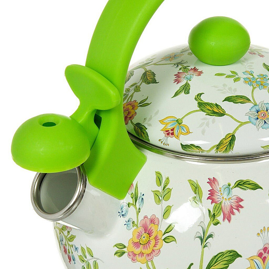 Чайник сталь, эмалированное покрытие, 2.2 л, со свистком, ручка пластиковая, Aurora, Прованс, 1906