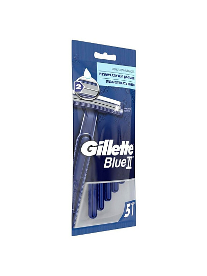 Станок для бритья Gillette, Blueii, для мужчин, 5 шт, одноразовые, BLI-81499251