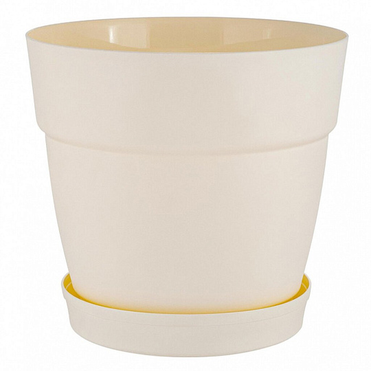 Горшок для цветов пластик, 1.1 л, 13 см, универсальный, белоснежный жасмин, InGreen, Villa de Fiori, IG660010048