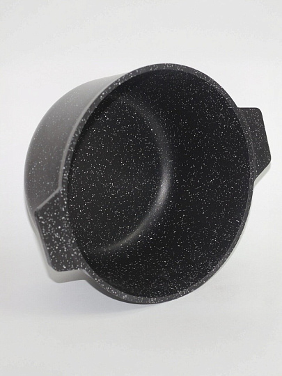 Кастрюля алюминий, антипригарное покрытие, 4 л, крышка стекло, Алтей, Granit Perfection black, 05-0450-310