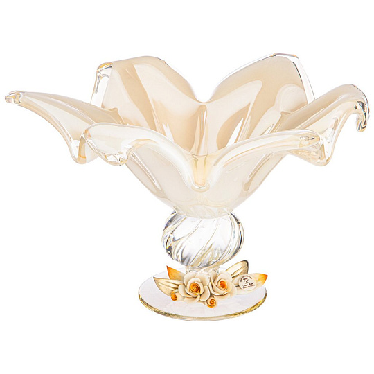 Блюдо на ножке white cristal "avorio giusy" 30см высота 18 см, 647-763