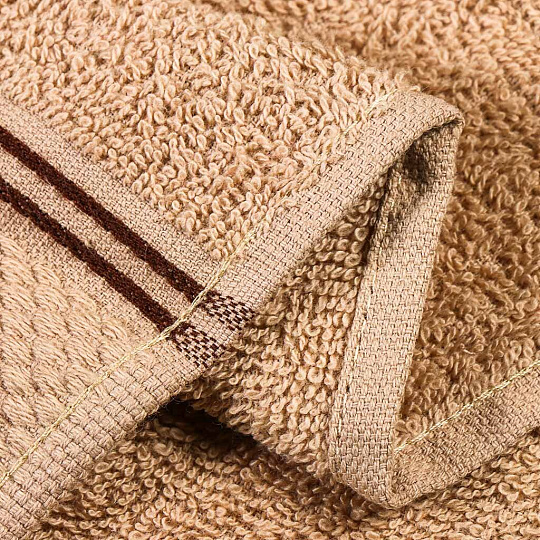 Полотенце кухонное махровое, 33х50 см, 400 г/м2, 100% хлопок, Граф, бежевое, Узбекистан