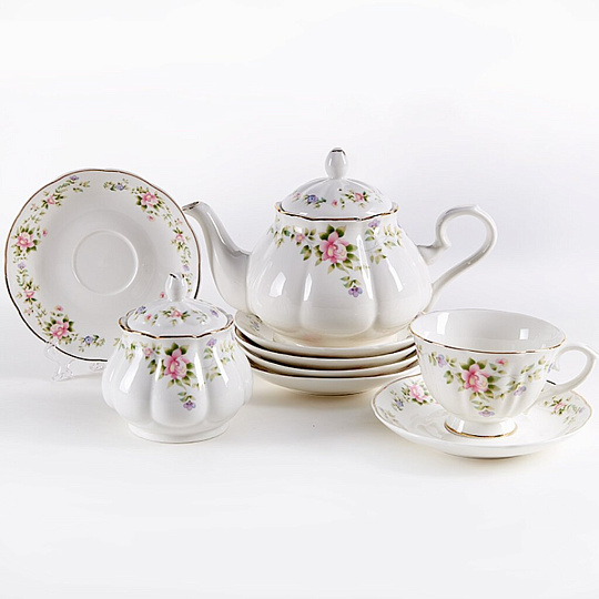 Набор чайный фарфор, 14 предметов, на 6 персон, 900 мл, Beatrix, Розмари, МН065P/14, подарочная упаковка