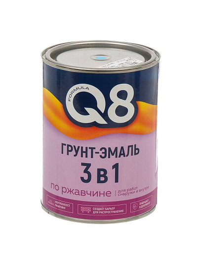Грунт-эмаль Formula Q8, по ржавчине, алкидная, голубая, 0.8 кг