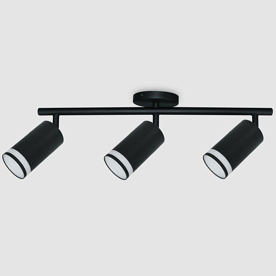 Светильник на основании General Lighting Systems, Башня, 50 Вт, GU10, 3 шт, IP20, d5.5х10х10 см, боковое рассеивание, Спот, черный, 661840
