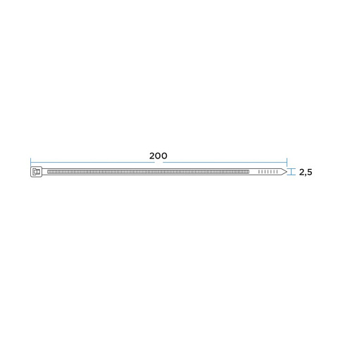Хомут стяж кабельн, 2.5х200 мм, нейлон, 100 шт, чер, PROconnect, 57-0201-4