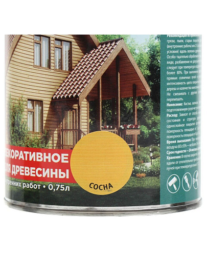Защитно-декоративное покрытие Русские узоры, для дерева, сосна, 0.7 л