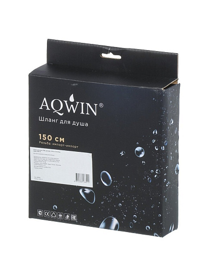 Шланг для душа, ПВХ, ИМП-ИМП, 150 см, Aqwin, Turn-free, A49-15