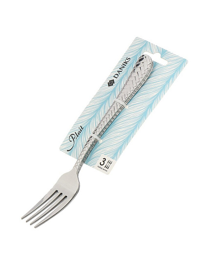 Вилка нержавеющая сталь, 3 предмета, столовая, Daniks, Plait