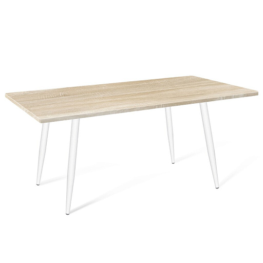 Стол 120х80х74 см, металл, МДФ, белый муар/дуб сонома светлый, Sheffilton, SHT-TU14/120/80, SHT-T126