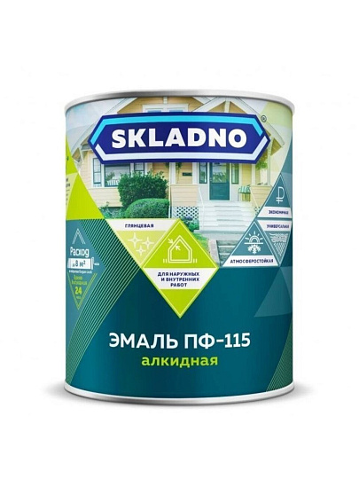 Эмаль Skladno, ПФ-115 Пром, алкидная, глянцевая, синяя, 5.5 кг