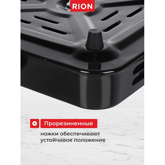 Плита электрическая Rion, 2000 Вт, 2 конфорки, спираль, эмаль, механическая, переключатель поворотный, черная
