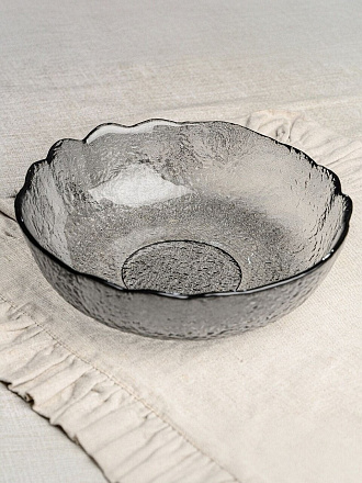 Салатник стекло, круглый, 16.5х6 см, 0.535 л, Графит, Декостек, 5817/1-Н7
