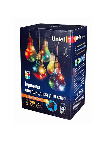 Фонарь садовый Uniel, Bulbs USL-S-126/PT4000, на солнечной батарее, подвесной, 40*0.06 Вт, пластик, 10х19 см