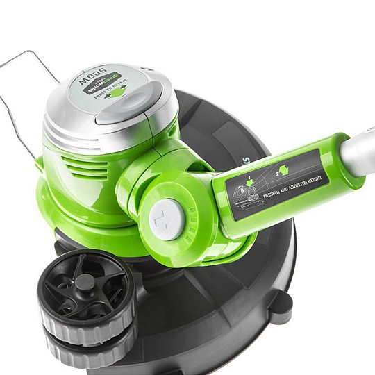Триммер электрический, Greenworks, GST5033M Deluxe, 21277, 0.68 л.с., 500 Вт, D-ручка, леска, неразборный вал