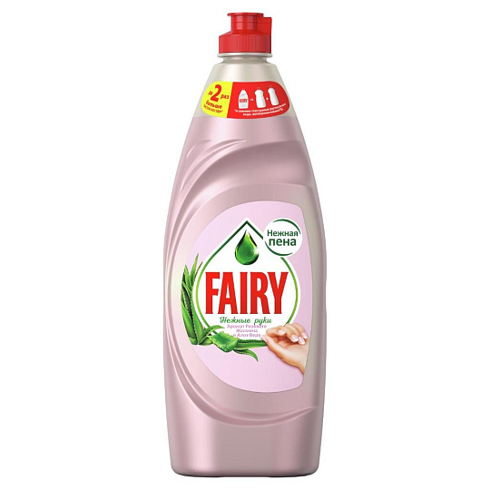 Средство для мытья посуды Fairy, Нежные руки Розовый жасмин и алоэ вера, 650 мл