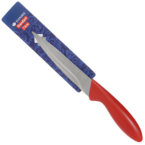 Нож кухонный Daniks, Стандарт, универсальный, нержавеющая сталь, 13 см, рукоятка пластик, YW-A196-UT