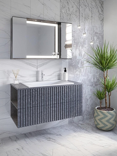 Тумба подвесная с 2 ящиками, 600х450х460, Бетон Арья, TOPPUS, 9711.027