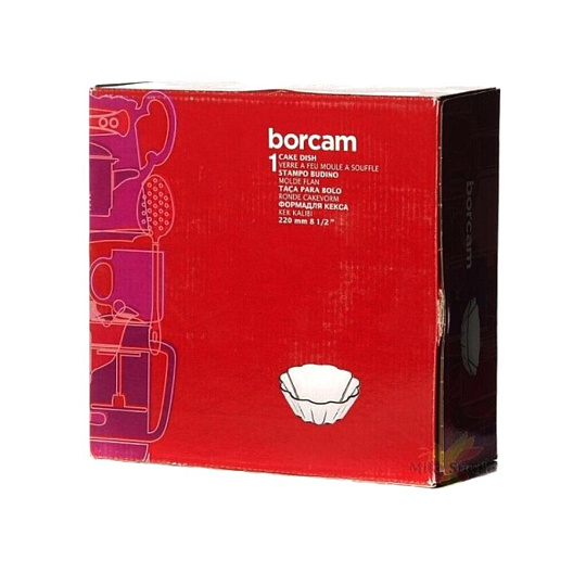 Форма для запекания стекло, 22х22х8.5 см, 1.5 л, круглая, Borcam, 59114